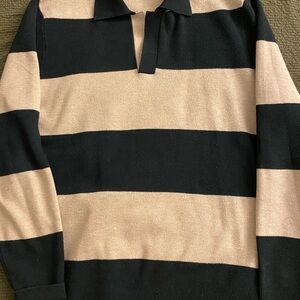 Mango Man Rugby Polo. Green/Tan